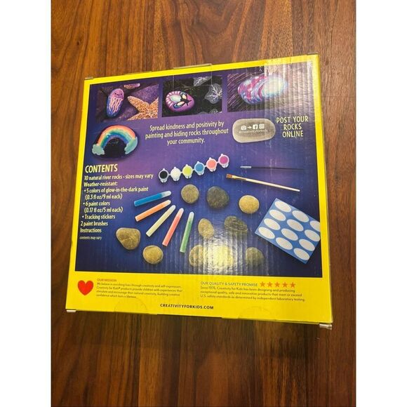 Creativity for Kids Glow in the Dark Rock Painting Kit DIY Art Activities NWOT - Picture 2 of 3